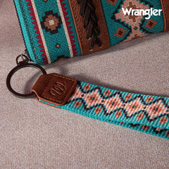 2024 New Wrangler Aztec Southwestern Pattern Canvas Wallet with Wristlet Strap