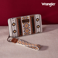 Wrangler Southwestern Art Print Wallet Coffee