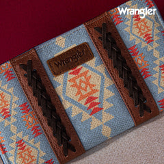 2024 New Wrangler Aztec Southwestern Pattern Canvas Wallet with Wristlet Strap