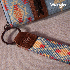 2024 New Wrangler Aztec Southwestern Pattern Canvas Wallet with Wristlet Strap