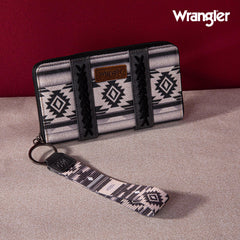 2024 New Wrangler Aztec Southwestern Pattern Canvas Wallet with Wristlet Strap