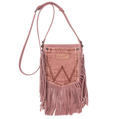 Wrangler Leather Fringe Jean Denim Pocket Crossbody - Cowgirl Wear