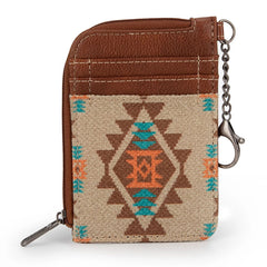 WG2203-W005 2023 Fall New Wrangler Aztec Southwestern Art Print Mini Zip Card Case