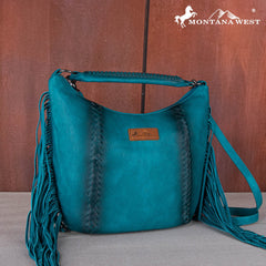 MWF1007G-9360 Montana West Fringe Collection Concealed Carry Hobo/Crossbody -Turquoise