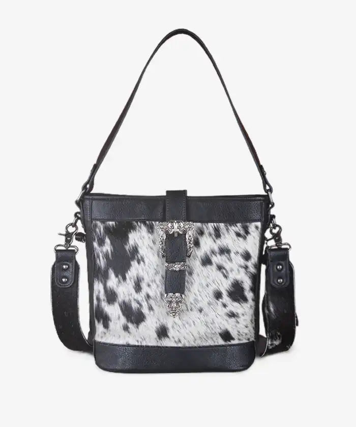 Montana West Buckle Cowhide Tote - Montana West World