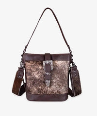 Montana West Buckle Cowhide Tote - Montana West World