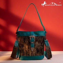 Montana West Buckle Cowhide Tote