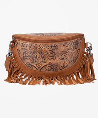 Montana West Floral Embossed Fringe Fanny Pack - Montana West World