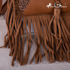 Montana West Genuine Leather Hair-On Cowhide Fringe Bohemian Crossbody