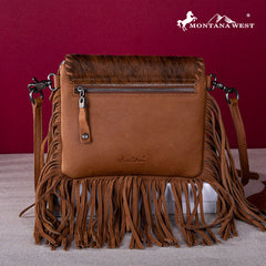 Montana West Genuine Leather Hair-On Cowhide Fringe Bohemian Crossbody