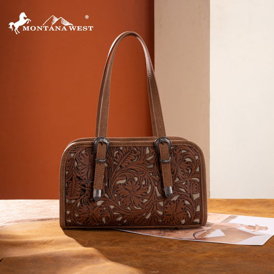 Montana West Western Tooled Small Satchel Bag