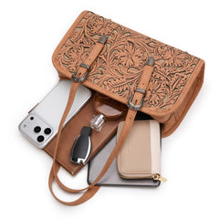 Montana West Western Tooled Small Satchel Bag