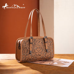 Montana West Western Tooled Small Satchel Bag