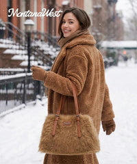 Montana West Fluffy Plush Faux Fur Bag