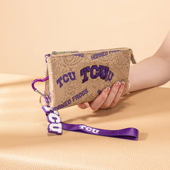 Texas Christian University Horned Frogs Wristlet