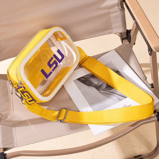 Louisiana State University Fighting Tigers Clear Crossbody Bag