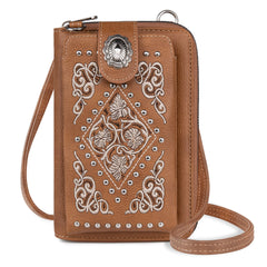 PHD-2106  American Bling Embroidered Floral Phone Wallet/Crossbody