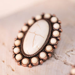 Rustic Couture's® Natural Stone Oval Concho Earrings