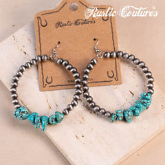 Rustic Couture's® Navajo Turquoise Circle Dangling Earring