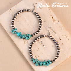 Rustic Couture's® Navajo Turquoise Circle Dangling Earring