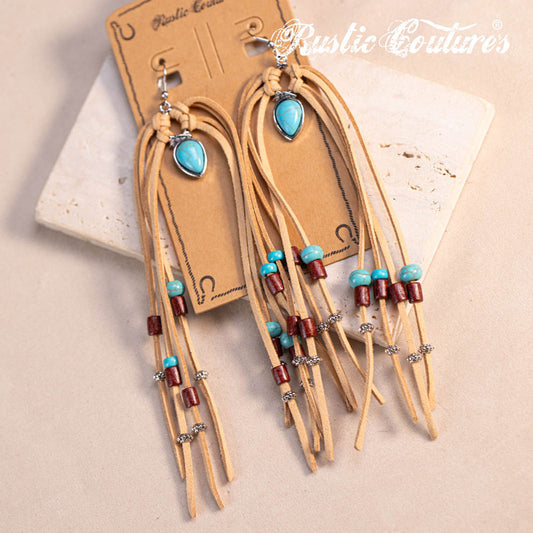 Rustic Couture's® Bohemian Suede Tassel Statement Earring