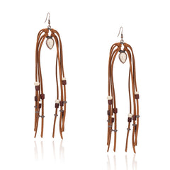 Rustic Couture's® Bohemian Suede Tassel Statement Earring