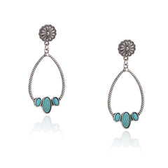 Rustic Couture's® Tear Drop Turquoise Dangling Earring