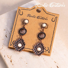 Rustic Couture's® Vintage Floral Oval Dangling Earring