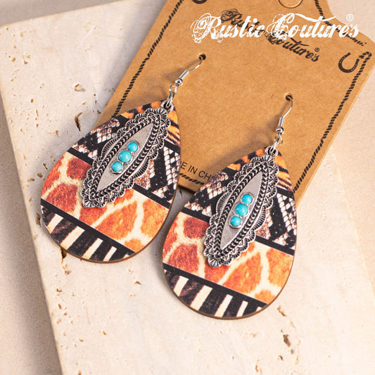 Rustic Couture's® Western Metal Tear Drop Dangling Earring