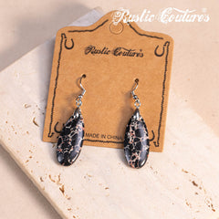 Rustic Couture's®  Natural Stone Water Drop Dangle Earrings