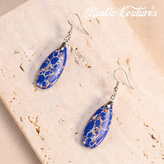 Rustic Couture's®  Natural Stone Water Drop Dangle Earrings