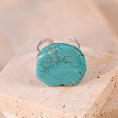 Rustic Couture's® Natural Turquoise Open Adjustable Ring