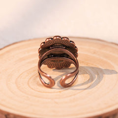 Rustic Couture's® Flower Oval Open Adjustable Ring