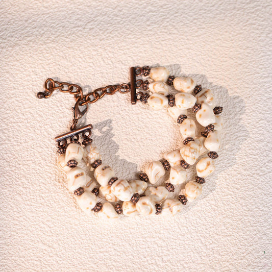 Rustic Couture's  White cream color real stone bracelet