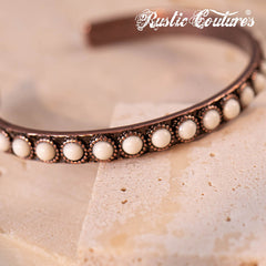 Rustic Couture's® Natural Stone Concho Oval Bracelet