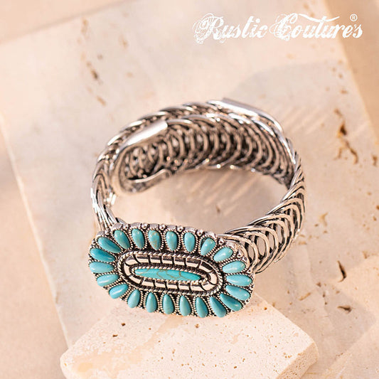 Rustic Couture's® Vintage Navajo Antique Silver Concho Bracelet