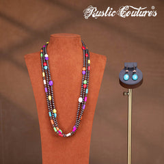 Rustic Couture's® Turquoise Beaded Necklace Earrings Set