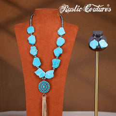 Rustic Couture's® Bohemian Pendant Necklace Earring Set