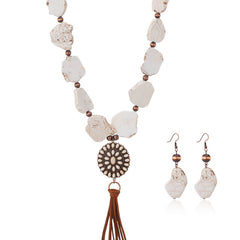 Rustic Couture's® Bohemian Pendant Necklace Earring Set