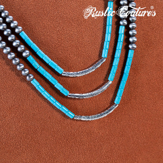 Rustic Couture's® Bohemian Turquoise Western Beaded Necklace Set