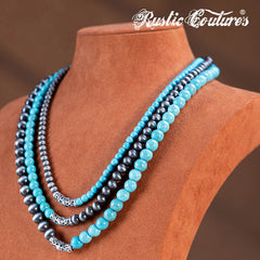 Rustic Couture's® Bohemian Turquoise Beaded Necklace Set