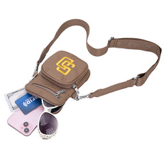 MLB San Diego Padres Crossbody Bag-Camel