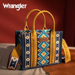 Wrangler Aztec Southwestern Pattern Dual Sided Print Canvas Tote/Crossbody Bag Collection - Cowgirl Wear