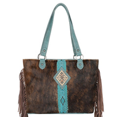 TR146G-8317 Trinity Ranch Hair On Cowhide Concealed Carry Tote