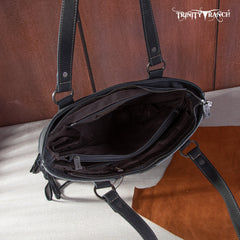 TR146G-8317 Trinity Ranch Hair On Cowhide Concealed Carry Tote