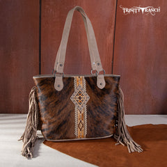 TR146G-8317 Trinity Ranch Hair On Cowhide Concealed Carry Tote