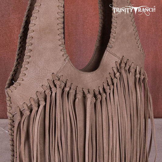 Trinity Ranch Hand-Tie fringe Concealed Carry Hobo Shoulder Bag