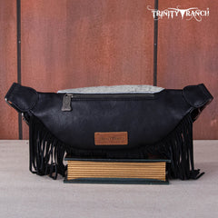 TR165-194A  Trinity Ranch Genuine Hair-On Cowhide Fringe Belt Bag