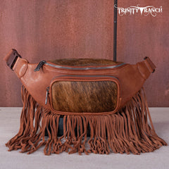 TR165-194A  Trinity Ranch Genuine Hair-On Cowhide Fringe Belt Bag