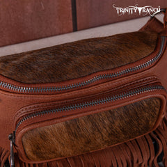 TR165-194A  Trinity Ranch Genuine Hair-On Cowhide Fringe Belt Bag